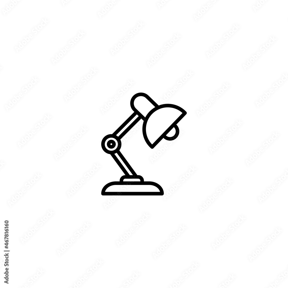 desk light lamp icon, desk lamp sign vector