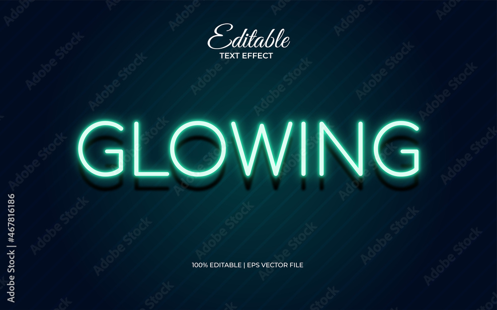 Glowing text effects. glowing neon text effect.