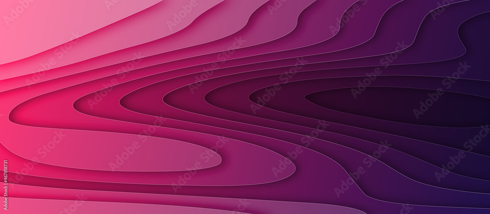 Pink and blue gradient 3D papercut layers vector background design ...