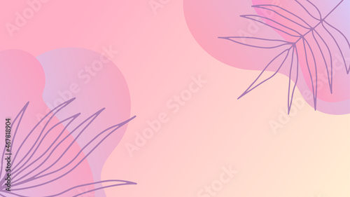 Abstract organic floral, leaves, liquid, wave minimalist background with colorful gradient vivid vibrant color. Good for greeting cards, invitations, flyers and social media template.