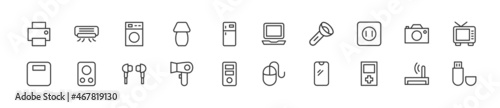 Editable vector pack of technology line icons.
