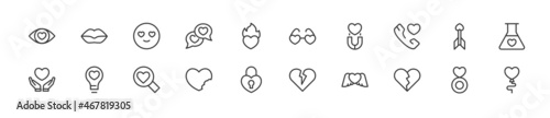 Editable vector pack of relationship line icons.