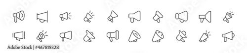 Set of announcement line icons.