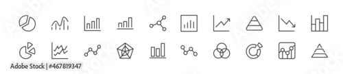 Pack of line stats icons.