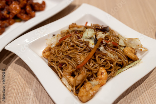 Popular chinese food Seafood Fried noodle photo