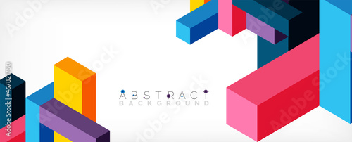 Abstract background. 3d cubes, cubic elements and blocks. Techno or business concept for wallpaper, banner, background, landing page