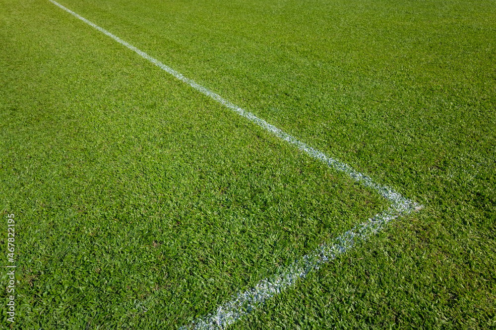White line over the soccer court White line over the soccer court