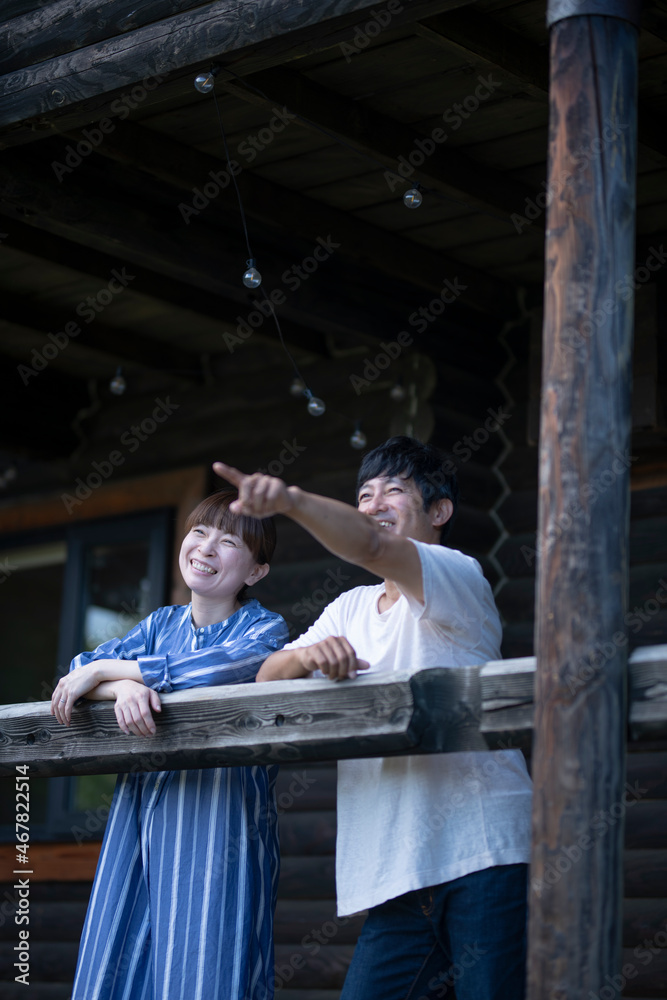Couple Relaxing on the Terrace Couple Relaxing on the Terrace