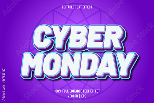 Cyber monday editable text effect comic style