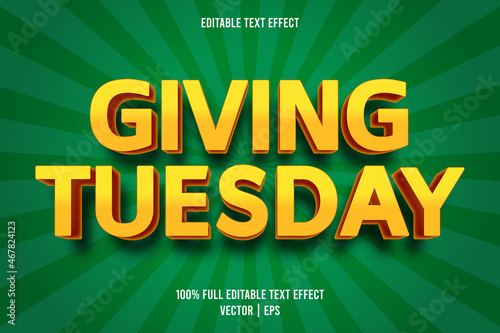 Giving tuesday editable text effect comic style