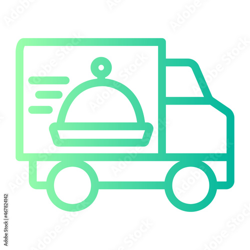 food delivery truck gradient icon