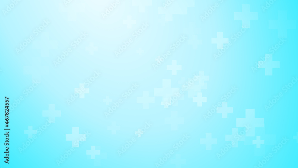 Naklejka premium Medical health blue cross pattern background. Abstract healthcare technology and science concept.