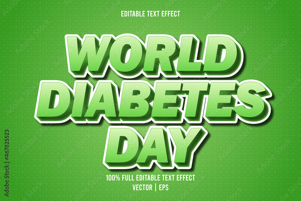 World diabetes day editable text effect comic style World diabetes day editable text effect comic style