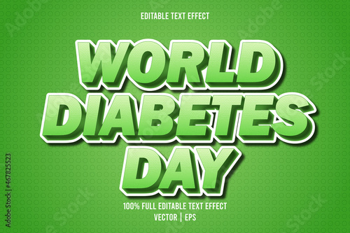 World diabetes day editable text effect comic style