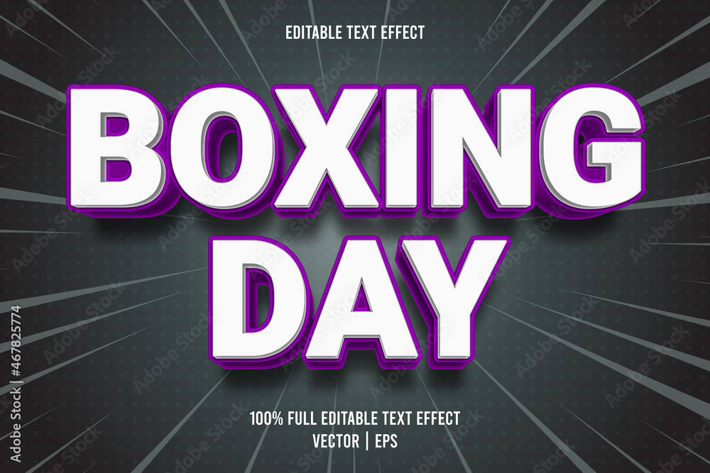 Boxing day editable text effect comic style Boxing day editable text effect comic style