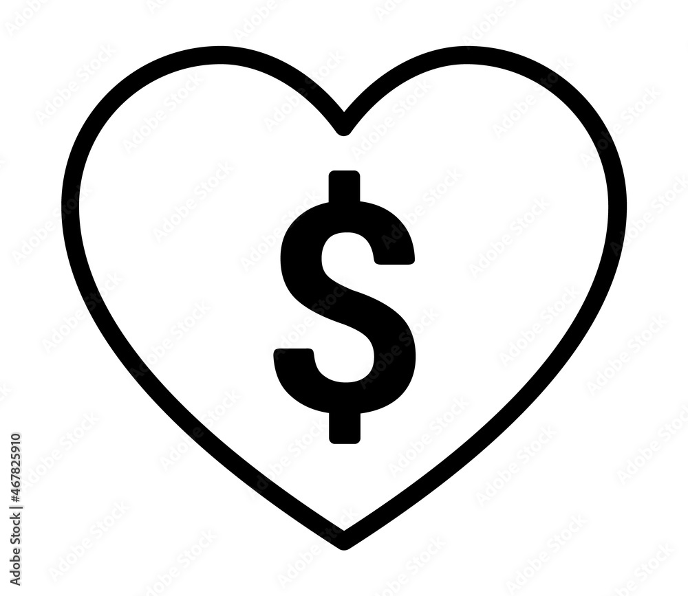 Support with money, backing or donate line art vector icon for apps and websites Support with money, backing or donate line art vector icon for apps and websites