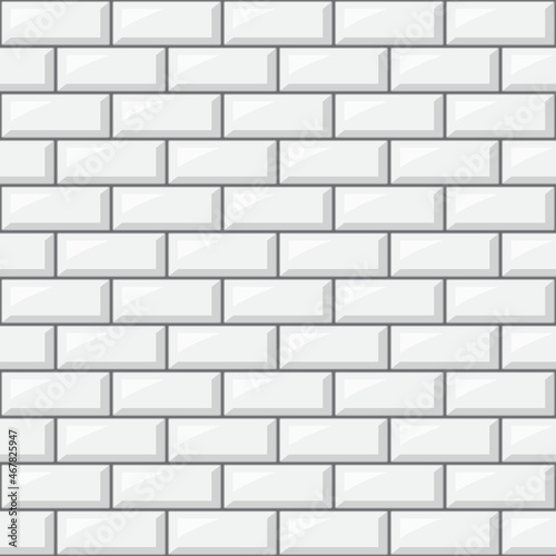 Subway seamless white pattern. Brick wall.