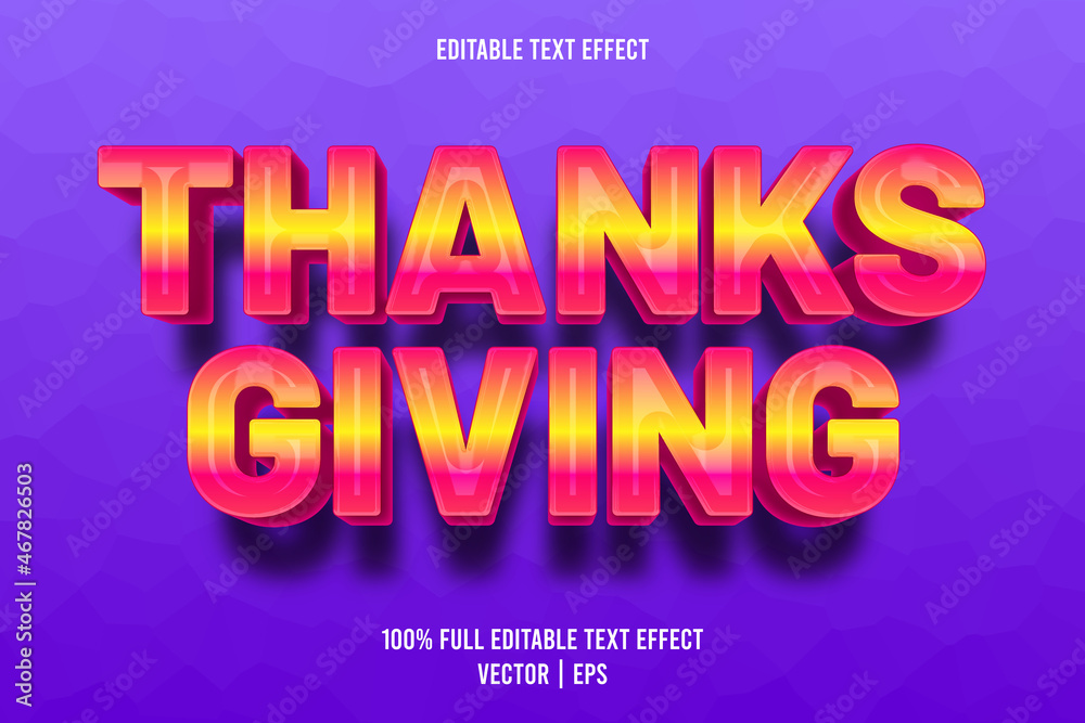 Thanksgiving editable text effect cartoon style Thanksgiving editable text effect cartoon style