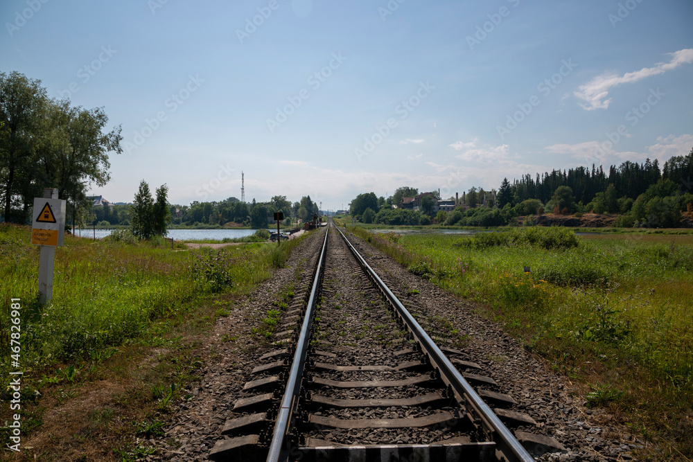 Railway in the city of Sortavala in the Republic of Karelia in Russia