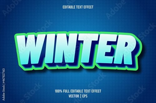 Winter editable text effect comic style