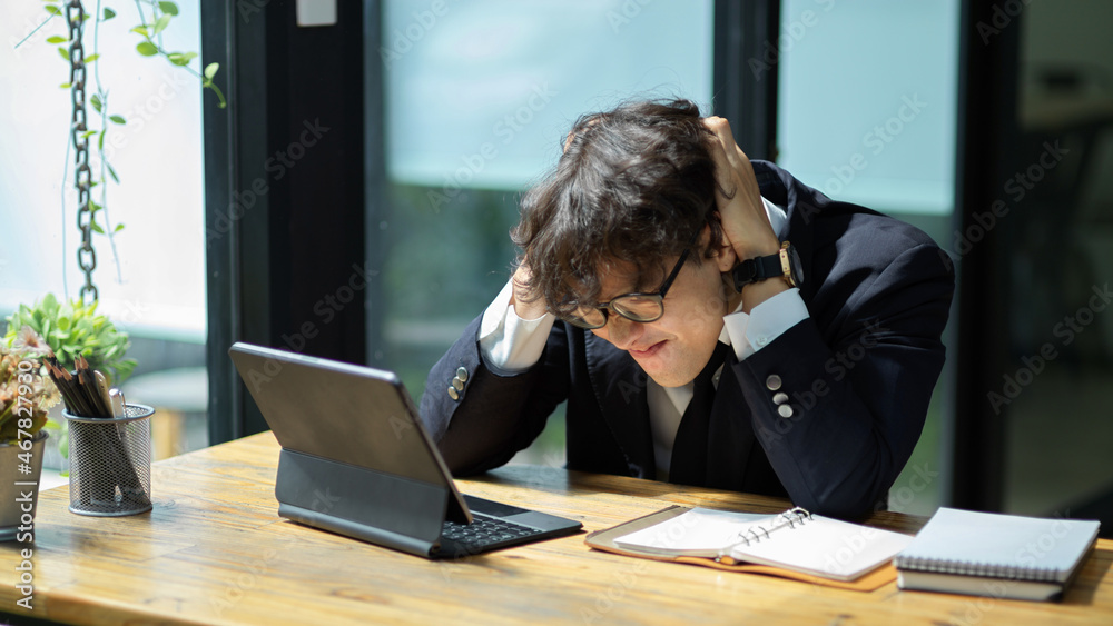 Failed businessman upset with his sale performance. Failed businessman upset with his sale performance.