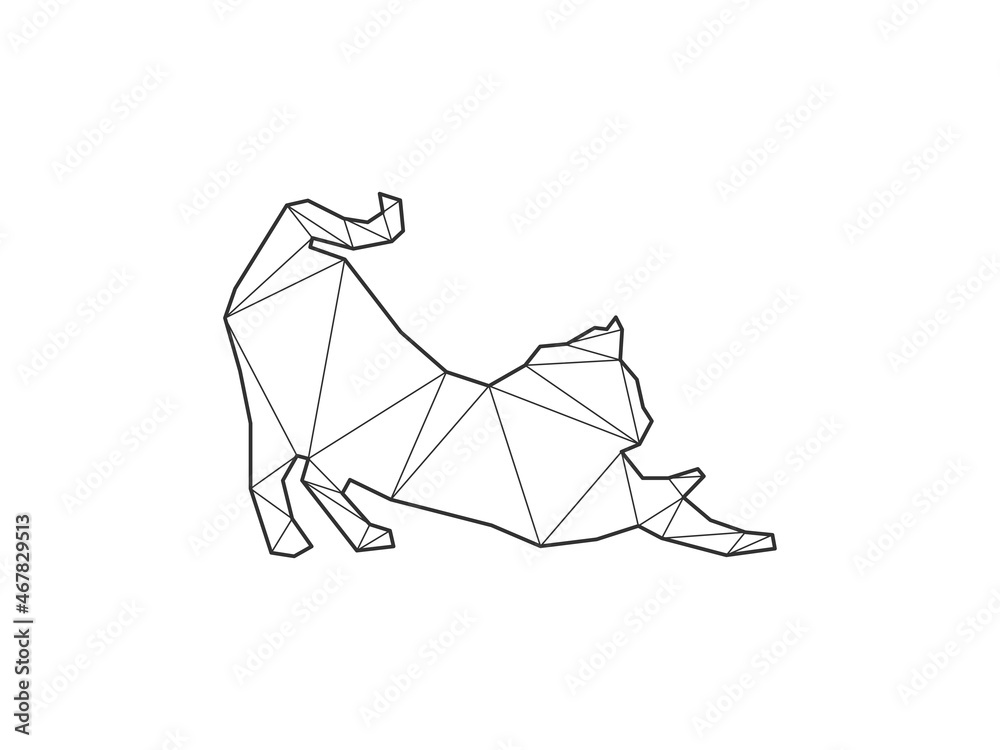 Mosaic triangles of Cat isolated on a white background. Abstract design for vector. Mosaic triangles of Cat isolated on a white background. Abstract design for vector.