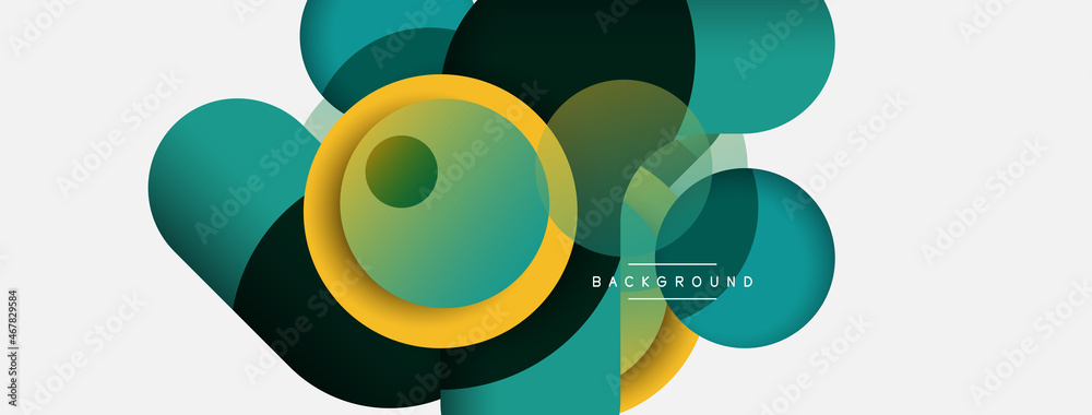 Creative geometric wallpaper. Minimal abstract background. Circles composition vector illustration for wallpaper banner background or landing page