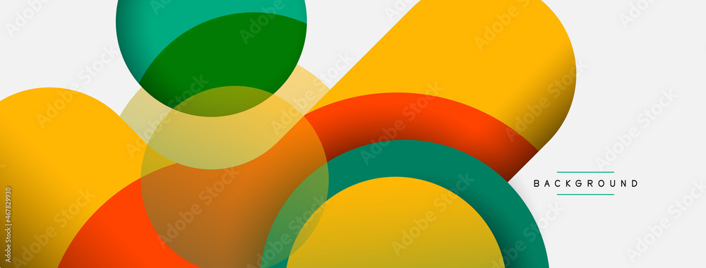Circle and round shapes abstract background. Vector illustration for wallpaper banner background or landing page