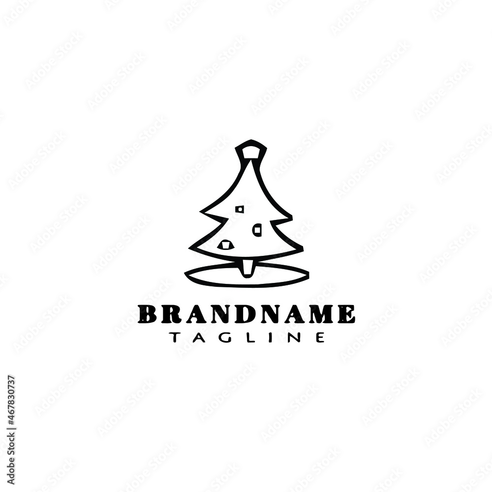 Fototapeta premium christmas tree logo flat icon design template black isolated vector illustration