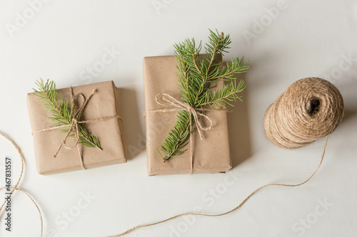 christmas gift isolated on white background decoration festive handmade