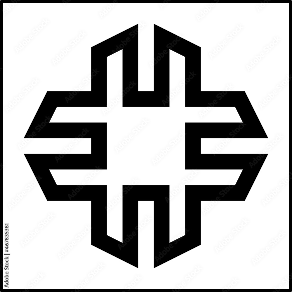 Obraz premium black and white cross symbol