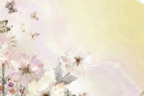 Abstract oil painting floral background