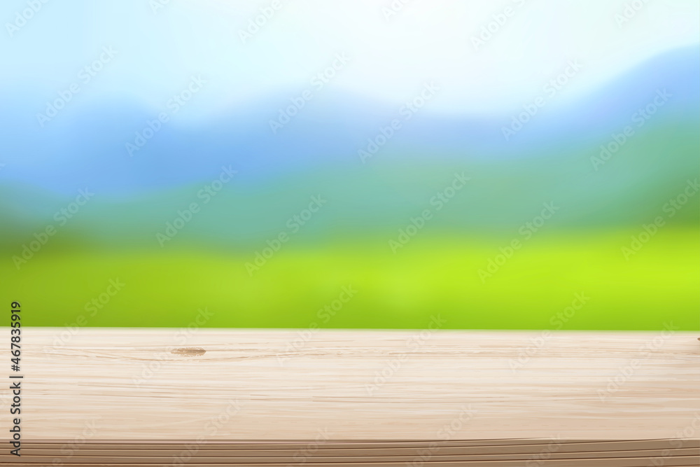 Blur background with wood tabletop Blur background with wood tabletop