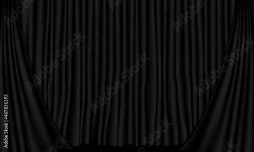 black stage curtain