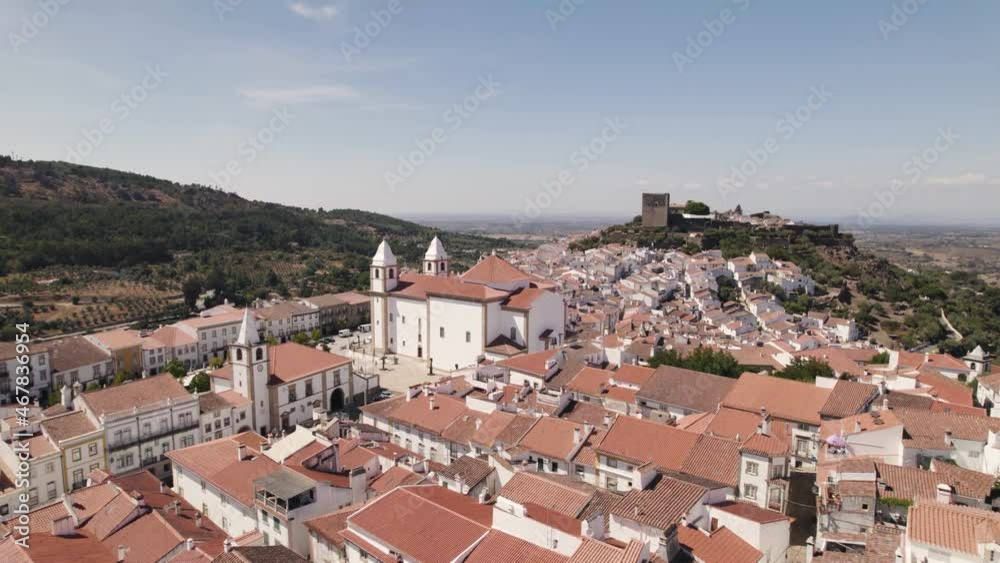 White row houses, Castelo de Vide picturesque architecture, Alto Alentejo, Portugal White row houses, Castelo de Vide picturesque architecture, Alto Alentejo, Portugal