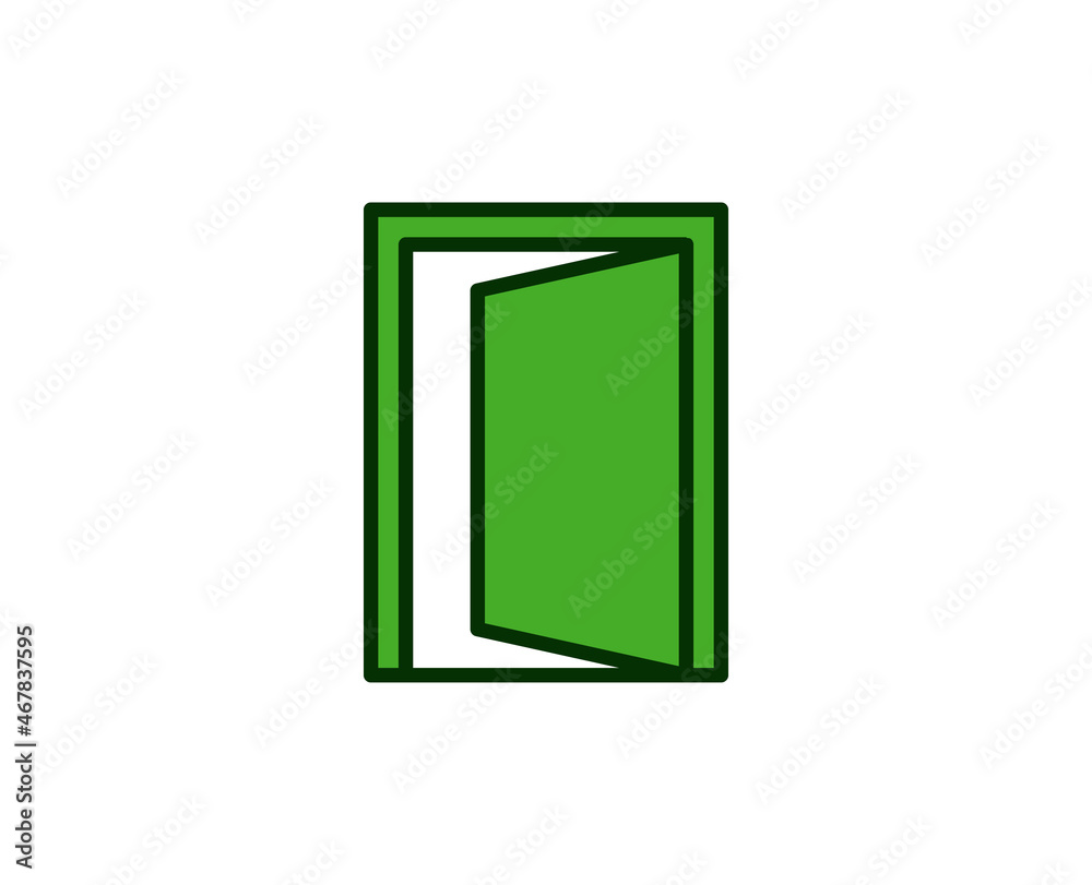 Door flat icon. Single high quality outline symbol for web design or mobile app. House thin line signs for design logo, visit card, etc. Outline pictogram EPS10 Door flat icon. Single high quality outline symbol for web design or mobile app. House thin line signs for design logo, visit card, etc. Outline pictogram EPS10
