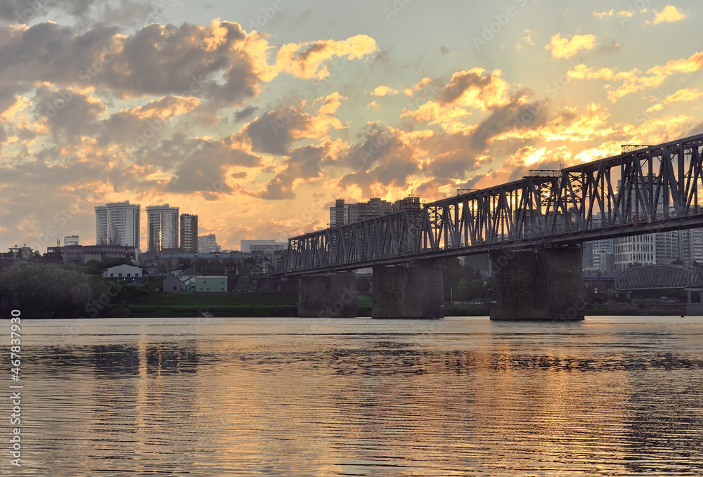 Morning on the Ob river in Novosibirsk