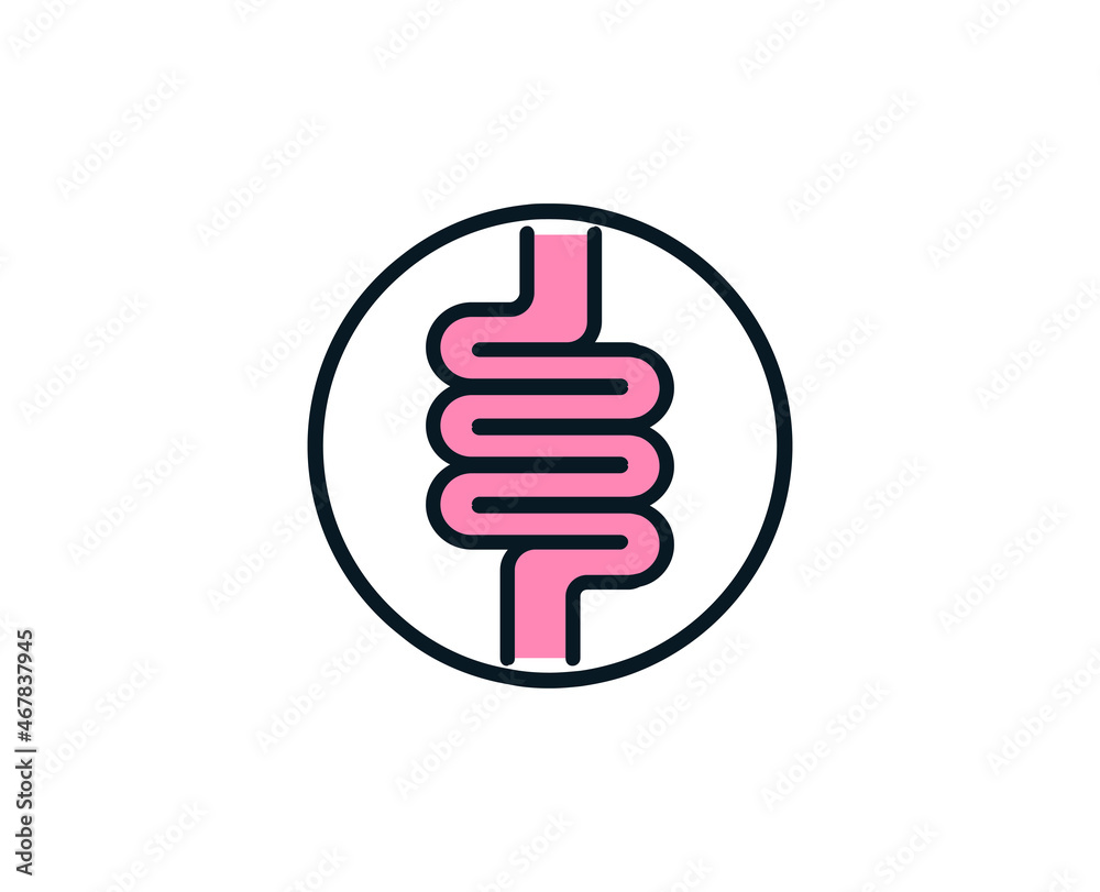 Intestines line icon. High quality outline symbol for web design or mobile app. Thin line sign for design logo. Color outline pictogram on white background Intestines line icon. High quality outline symbol for web design or mobile app. Thin line sign for design logo. Color outline pictogram on white background