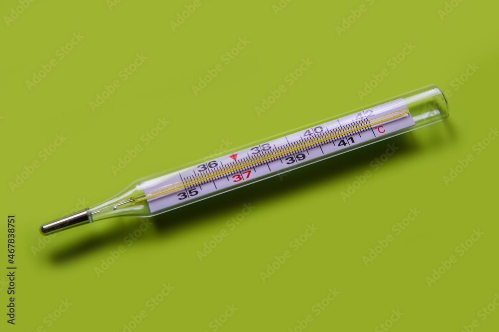 Mercury thermometer to measure body temperature. Mercury thermometer to measure body temperature.