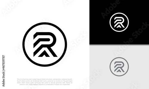 Initials R logo design. Initial Letter Logo. Innovative high tech logo template.