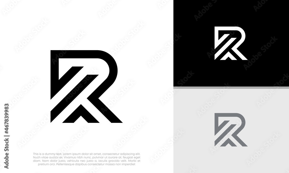 Initials R logo design. Initial Letter Logo. Innovative high tech logo template. Initials R logo design. Initial Letter Logo. Innovative high tech logo template.