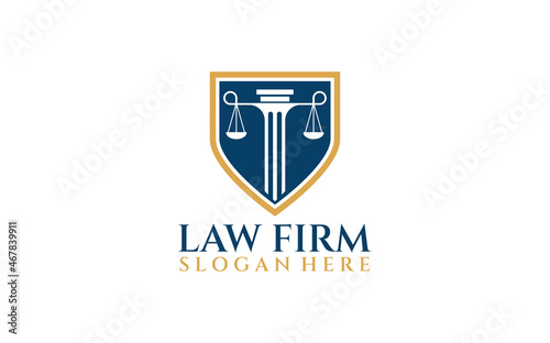 Justice law firm logo. gold  firm  law  icon justice