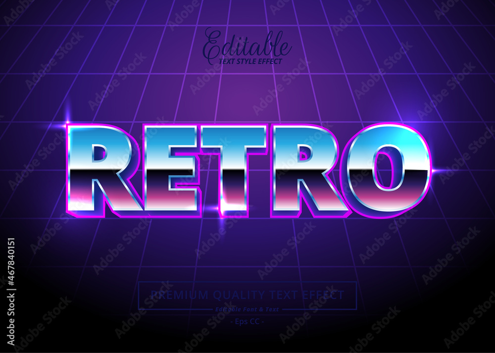 Retro Editable Text Style Effect