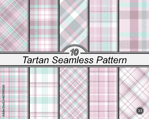 Classic colored tartan pattern set.