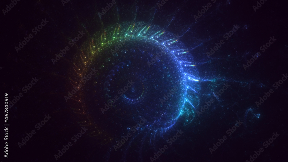 3D rendering abstract round light background