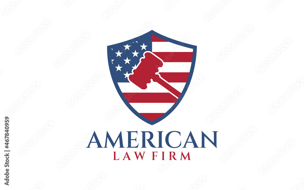 American Military law firm logo vector,with USA Flag Symbol best for justice consultant logo commercial brand