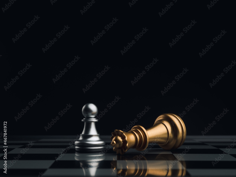 Premium Photo  The gold queen chess piece standing with falling