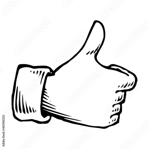 Hand drawn thumbs up. Like ...