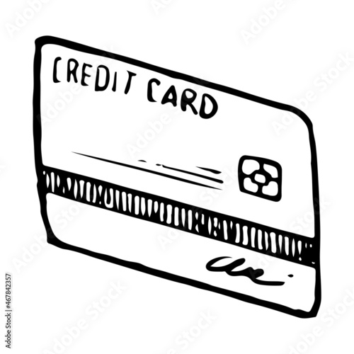 Bank credit cards hand draw...