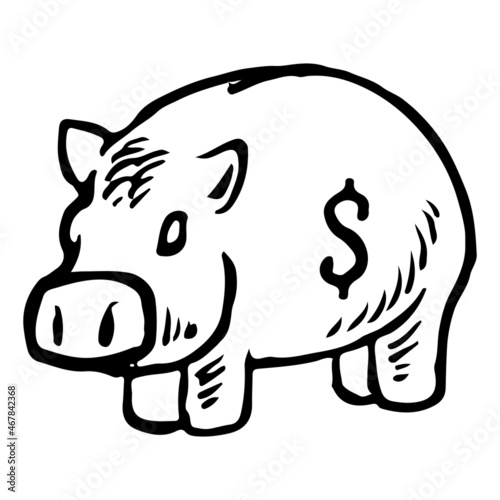 Piggy bank and dollar coin ...